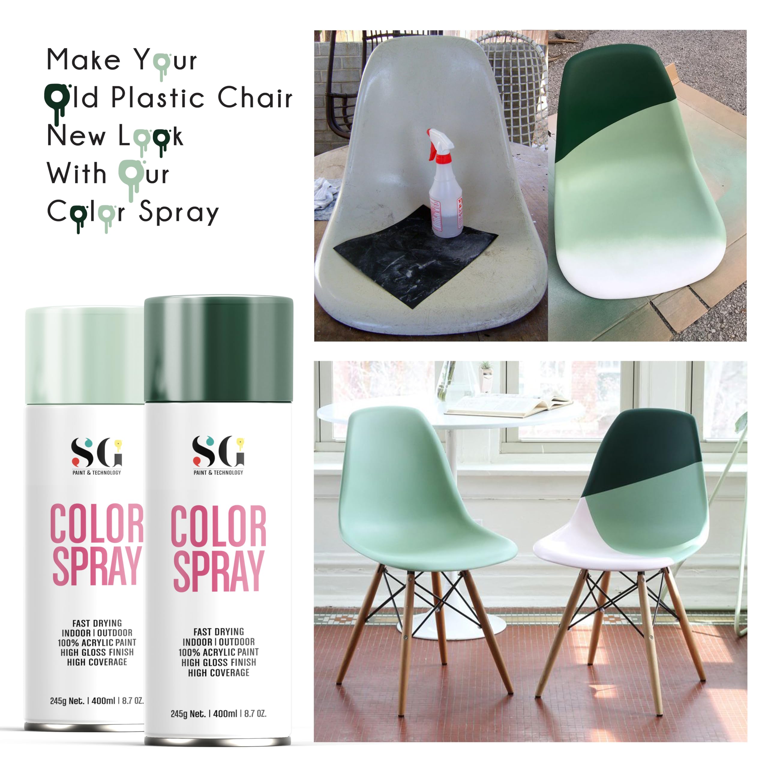 Mate white Spray Paint, Quick Drying Spray Paint- Ideal for Canvas